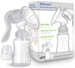 Manual Breast Pump, Adjustable Suction Silicone Hand Pump Breastfeeding, Small Portable Manual Breast Milk Catcher Baby Feeding Pumps & Accessories, White - Image 2