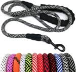 MayPaw Heavy Duty Rope Dog Leash, 3/4/5/6/7/8/10/12/15 FT Nylon Pet Leash, Soft Padded Handle Thick Lead Leashes for Large Medium Dogs (Black, 1/2" * 6') - Image 2