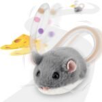 Migipaws Interactive MigiMouse Cat Toy 360° Rolling & Spin with Wiggling Tail for Indoor Cats Smart Motion Sensor, Realistic Squeak, Rechargeable Plush Kitten Toy(Grey) - Image 2