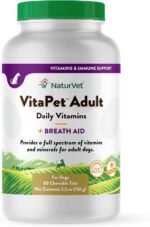NaturVet VitaPet Adult Daily Vitamins Plus Breath Aid for Adult Dogs, 60 ct Time Release, Chewable Tablets, Made in USA - Image 2