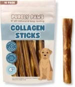 Natural Beef Collagen Sticks for Dogs – Long-Lasting Rawhide-Free Dog Chews – High Protein Treat with Glucosamine & Chondroitin – Canadian Company (6", 10 Count) - Image 2