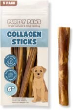 Natural Beef Collagen Sticks for Dogs – Long-Lasting Rawhide-Free Dog Chews – High Protein Treat with Glucosamine & Chondroitin – Canadian Company (6", 5 Count) - Image 2