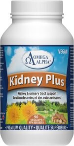 Omega Alpha Kidney Plus Herbal Formula for Kidney Health, Urinary Tract Support & Bladder Function with Burdock Dandelion & Uva Ursi, 90 Veg Capsules - Image 2