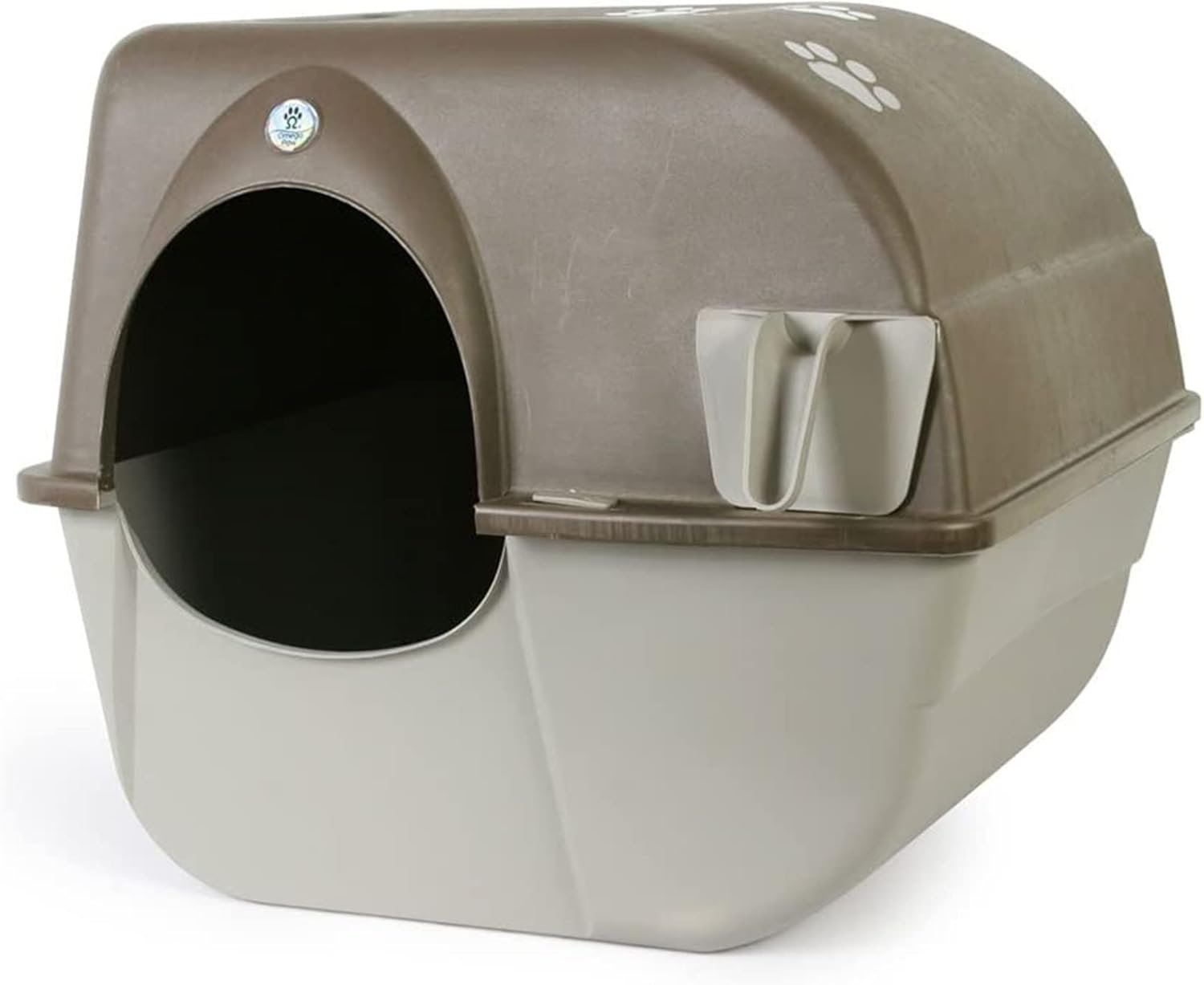 Omega Paw Self Cleaning Cat Litter Box, Roll 'N Clean Litter Box, Large Size for Large Cats and Multiple Cat Households, Brown Color, Model RA20 - Image 2