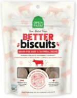 Open Farm Better Biscuits, Oven Baked Dog Treats With Probiotics, Grass-Fed Beef & Oatmeal Recipe, 8oz Pouch - Image 2