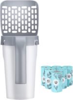 PETIZER Premium Cat Litter Scoop with 90 Count Refill Bags, Integrated Detachable Litter Shovel with Waste Container, Large Portable Cat Scooper with Holder, Kitty Poop Scooper & Easy Storage Caddy - Image 2