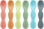PandaEar 6 Pack Silicone Baby Spoons Self Feeding 6 Months for Toddler - Baby Led Weaning Utensils 6-12 Months - Infant Spoons First Stage - Baby Eating Utensils Set - Image 2