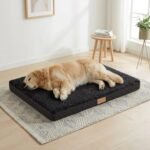Patas Lague Orthopedic Dog Bed Large Sized Dog 91x61cm,Soft Waterproof Egg Crate Foam Medium Pet Crate Beds Mat with Removable Washable Cover and Non-Slip Bottom, Black - Image 2