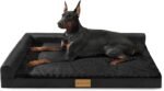 Patas Lague Orthopedic XL Dog Bed Large Sized Dog 107x71cm, Waterproof L Bolster Big Large Pet Sofa Beds with Removable Washable Cover, Soft Comfortable Pet Couch Crate Mat with Nonskid Bottom, Black - Image 2