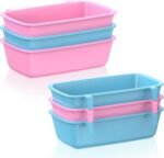 Pawfly 6 Pcs Cage Cups Hanging Plastic Bird Cage Feeders with Hooks 10 oz Rabbit Feeders for Cages Food Bowls Waterers Bunny Cage Feeding Dishes Coop Cups for Small Pets Parrots Hamsters Guinea Pigs - Image 2