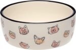Pearhead Ceramic Bowl, Holds 2 Cups, Cute Whisker-Friendly Dish with Cat Face Design, Non-Slip, Microwave and Dishwasher Safe, Small/Medium - Image 2