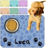 Personalized Dog Cat Food Mat with Name - Custom Pet Feeding Mat, Customizable Pet Placemat, Non-Slip, Waterproof, Easy Clean, Gift for Pet Lovers Style02 - Image 2