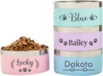 Personalized Dog Food Bowl with Name,Custom Dog Bowl,Dogs Food/Water Bowls,Small Large Bowls for Pet,Stainless Steel Cat Feeder Pet Gift - Image 2