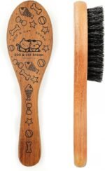 Pet Soft Brush with Wood Handle and Boar Bristle Hair Brush - Soft Cat and Dog Grooming Brush for Short Hair Cats and Small Dogs - Soft Bristles for Gentle Massage and Dandruff Removal (Cat) - Image 2