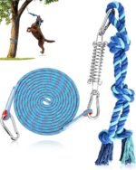 Petbobi Bungee Dog Toy, Outdoor Dog Tug Toy for Pitbull Interactive Exercise, Spring Pole Tug-of-War Toy with Durable Rope, Hanging Toy for Large Dogs to Reduce Boredom, Blue - Image 2