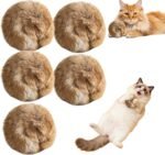 Rabbit Fur Ball Cat Toy, Soft Fluffy Cat Toy Ball, Rabbit Fur Ball Soft Plush Cats Toy, Catnip Toys for Indoor Cats, Interactive Kitten Toys for Chasing, Kicking & Indoor Exercise (5PCS) - Image 2