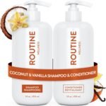 Routine Wellness Shampoo & Conditioner Set - Strengthens Dry Damaged Hair - Promotes Full, Voluminous, Healthy Hair - Coconut & Vanilla (Pack of 2) - Image 2