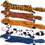 SHARLOVY Dog Squeaky Toys 5 Pack, Pet Crinkle Toy No Stuffing Animals Plush, Dog Chew for Large and Medium, Doggie Teething for Boredom - Image 2