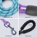 SK Depot® 5ft Extra Strong Heavy Duty Dog Leash Reflective Rope, Durable Metal Clasp Paracord for Large Dogs (Blue, 1 Dog Leash) - Image 2