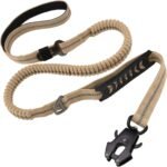 STAVAN Dog Leash for Large Dogs, 4-6FT Heavy Duty No Pull Bungee Shock Absorbing Tactical Leash with 2 Padded Handles, Quick Release Carabiner & Seatbelt Clip (Coyote Brown) - Image 2