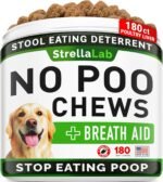 STRELLALAB No Poo Treats for Dogs - Coprophagia Stool Eating Deterrent - No Poop Eating for Dogs - Digestive Enzymes - Gut Health & Immune Support - Stop Eating Poop - Poultry Liver Flavor 180 Chews - Image 2
