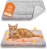 Self Warming Cat Bed, Reversible Warm Cool Cat Bed, Winter Warm Cats Pad & Summer Cooling Cats Mat, Soft Pet Mat for Kitty & Small Dogs, Perfect for Crates, Kennels, Beds, Sofas, Gray, 18"x24" - Image 2