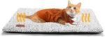 Self Warming Cat Bed Self Heating Cat Dog Mat 29.1 x 18.9 inch Extra Warm Thermal Pet Pad for Indoor Outdoor Pets with Removable Cover Non-Slip Bottom Washable Light Grey Non Electric - Image 2