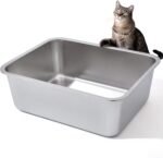 Stainless Steel Litter Box, High Sided Large Metal Cat Litter Boxes Easy Clean, Non Stick and No Smell, Suitable for Adult Cat - Image 2