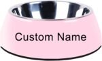 Stainless Steel Pet Bowls, Custom Name Dog & Cat Food Bowls, Non-Slip Easy-Clean Dish for Puppy, Small/Medium/Large Indoor Feeding, Detachable Design for Cats & Dogs（Pink） - Image 2