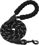 Strong Heavy Duty Dog Leash for Large Dogs with Padded Handle - 6FT,10FT,15FT,30FT,50FT Long Dog Leads, Durable Pet Training Leash for Medium & Small Dogs (6FT1/2Inch,Black) - Image 2