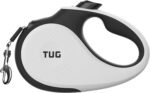 TUG 360° Tangle-Free Retractable Dog Leash for Up to 50 kg Dogs | 5 m Strong Nylon Tape/Ribbon | One-Handed Brake, Pause, Lock (Large, White) - Image 2