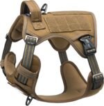 Tactical Dog Harness for Medium Large Breeds, No Pull Dog Harness with ID Card, Reflective Dog Harness with Molle, Easy Control Adjustable Dog Vest for Walking Hiking Training with Handle - Image 2