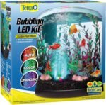 Tetra Bubbling LED Aquarium Kit 3 Gallons, Half-Moon Fish Tank With Color-Changing Light Disc - Image 2