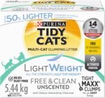 Tidy Cats Free & Clean Cat Litter, LightWeight Unscented Multi-Cat - 5.44 kg Box - Image 2