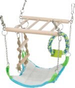 Trixie Small Animal Suspension Bridge with Hammock, Rope Ladder, and Ring, Cage Accessory for Ferrets, Rats - Image 2
