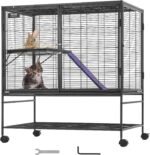 VEVOR 39" Rolling Metal Ferret Cage, Large 2-Tier Critter Nation Cage, Small Animal Cage with Ramps & Tray, Easy to Set up for Pet Rats, Hamster, Guinea Pig, Chinchilla, Squirrel, Hedgehogs, Bunny - Image 2