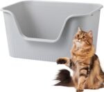 Vealind Open Top Cat Litter Tray with High Sides and Low Entry Cat Litter Box, 100% Leak Proof Anti Splash Pet Litter Box Cat Potty - Image 2