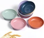 WANBY Lightweight Wheat Straw Cereal Plates Unbreakable Dinner Dishes Plates Set Dishwasher & Microwave Safe (Plates 10 Pack 5.6') - Image 2
