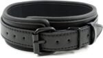 Women And Men Padded Leather Choker Collar (Black) - Image 2