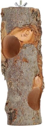 Wooden Pet Stand with Food Holder, Natural Rabbit Teeth Cleaning Toy, Grinding Tree for Small Animals - Image 2