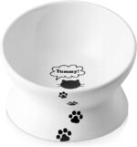 Y YHY Cat Bowl, Raised Tilted Cat Food Bowls, Elevated Cat Bowls Anti Vomiting, Ceramic Pet Food Bowl for Flat-Faced Cats, Small Dogs, Protect Pet's Spine, Prevents Whisker Fatigue, Dishwasher Safe - Image 2