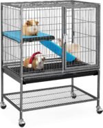 Yaheetech Metal Rolling Critter Nation Cage for Adult Rats/Ferrets/Chinchillas/Guinea Pigs Small Animal Cage w/Removable Ramp & Platform Black - Image 2