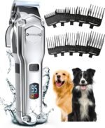 oneisall Dog Clippers for Grooming for Thick Heavy Coats/Low Noise Rechargeable Cordless Pet Shaver with Stainless Steel Blade/Waterproof Dog Shaver for Dogs Pets and Animals - Image 2