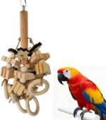 1 Pcs Natural Wood Bird Chewing Toys - Multi-Shaped Wood Blocks for Parrot Cages, Small Bird Chew Toys for Parakeets, Cockatiels, Lovebirds and Medium Parrots - Image 2