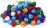 1.5" Sparkle Balls My Cat's Favorite Toy Pom Pom Balls - 50 Pack - Image 2