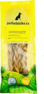 12" Braided ODOURFREE Bully Sticks (3 Pack) Dental Chew-Rawhide Free-longlasting, Canadian Company - Image 2