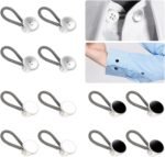 12 Pcs Metal Collar Extenders for Men Women Shirts - Elastic Button Extender Neck Extenders for Dress Coat - Adjustable Buttons for Shirt Cuffs Dresses Suit Pants (Black, White, Silver) (Metal) - Image 2
