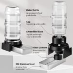 Marchul 8.6L Dog Water Dispenser, Large Dog Water Bowl Dispenser with Stainless Steel, Automatic Gravity Pet Bowl for Dogs Medium to Large (3 Filters) - Image 4