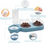 Triple Cat Bowls, 15° Tilt 3-in-1 Water Feeder With Automatic Water Bottle, Whisker Friendly Wet and Dry Elevated Feeding Dishes for Small Cats and Puppies (Sky Blue) - Image 4