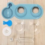 Triple Cat Bowls, 15° Tilt 3-in-1 Water Feeder With Automatic Water Bottle, Whisker Friendly Wet and Dry Elevated Feeding Dishes for Small Cats and Puppies (Sky Blue) - Image 7